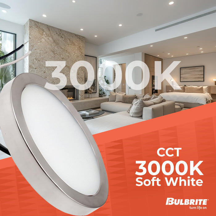 5-inch Nickel 10.3W Dimmable LED Flush Mount Ceiling Light, 3000K, 850 Lumens
