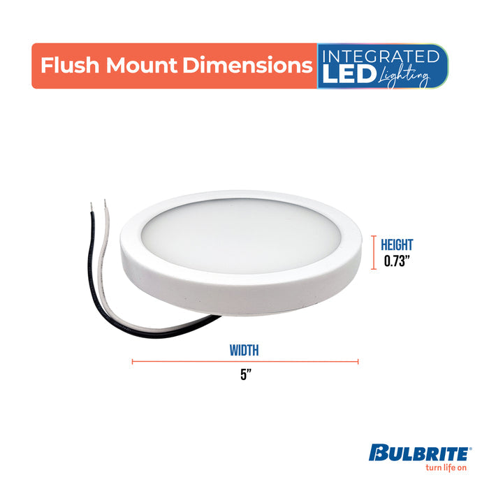 5-inch White 10.3W Dimmable LED Flush Mount Ceiling Light, 5 CCT - 27/30/35/40/50K, 850 Lumens