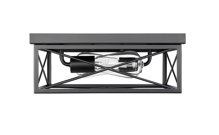 5''  Matte Black 2 Light Flush Mount