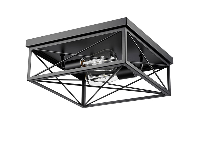 5''  Matte Black 2 Light Flush Mount