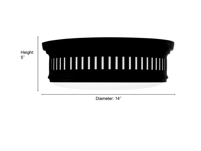 5'' Velune Matte Black 2 Light Flush Mount