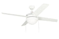 50 Inch Europa AC White Indoor Ceiling Fan 4-Blade Reversible