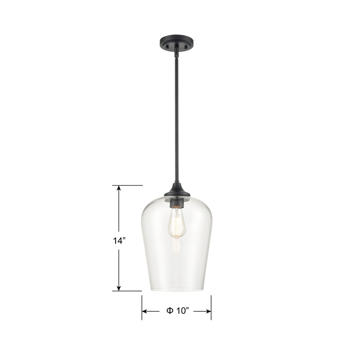 51'' Ashford Matte Black 1 Light Mini Pendant