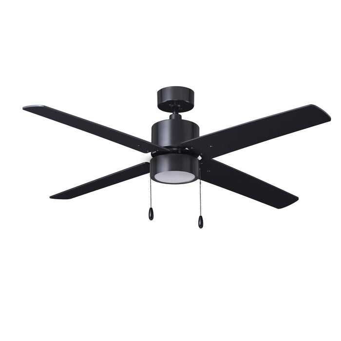 52 Inch Aldea AC Black Indoor Ceiling Fan 4-Blade Reversible