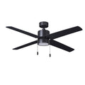 52 Inch Aldea AC Black Indoor Ceiling Fan 4-Blade Reversible