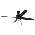 52 Inch Aldea IV AC Matte Black Indoor Ceiling Fan 4-Blade Reversible