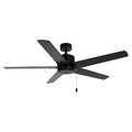 52 Inch Aldea IX AC Matte Black Outdoor Ceiling Fan 5-Blade