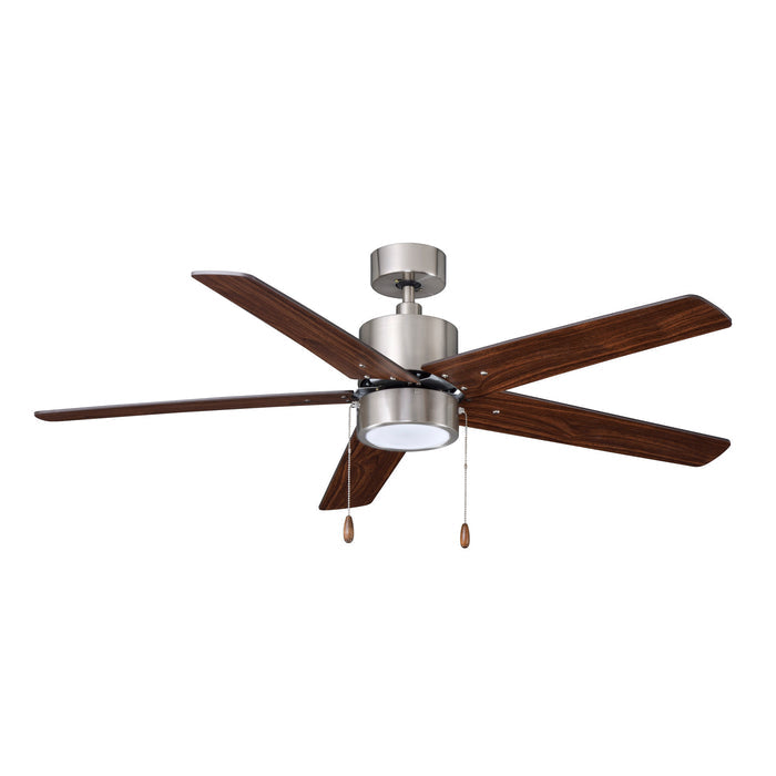 52 Inch Aldea V AC Brushed Nickel Ceiling Fan 5-Blade Reversible