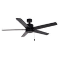 52 Inch Aldea V AC Matte Black Indoor Ceiling Fan 5-Blade Reversible