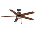 52 Inch Aldea V AC Oil Rubbed Bronze Indoor Ceiling Fan 5-Blade Reversible