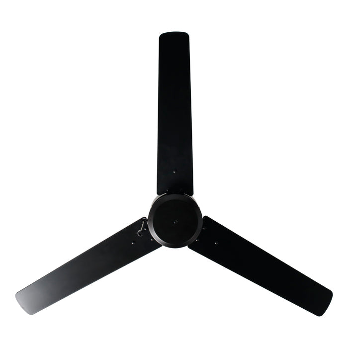 52 Inch Aldea VII AC Matte Black Outdoor Ceiling Fan 3-Blade