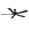52 Inch Brisden AC Matte Black Indoor Ceiling Fan 5-Blade Reversible