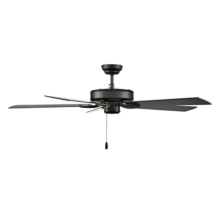 52 Inch Brisden AC Matte Black Indoor Ceiling Fan 5-Blade Reversible