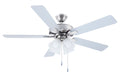 52 Inch Marisella AC Brushed Nickel Indoor Ceiling Fan 5-Blade 4 Lights Reversible