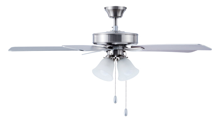 52 Inch Marisella AC Brushed Nickel Indoor Ceiling Fan 5-Blade 4 Lights Reversible