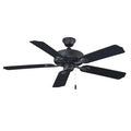 52 Inch Sunset AC Matte Black Outdoor Ceiling Fan 5-Blade Reversible