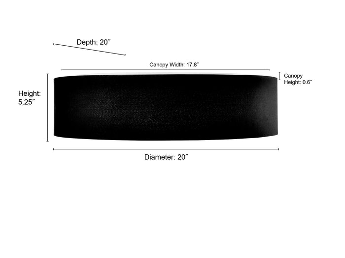5.25'' Rosata Black  Light Flush Mount