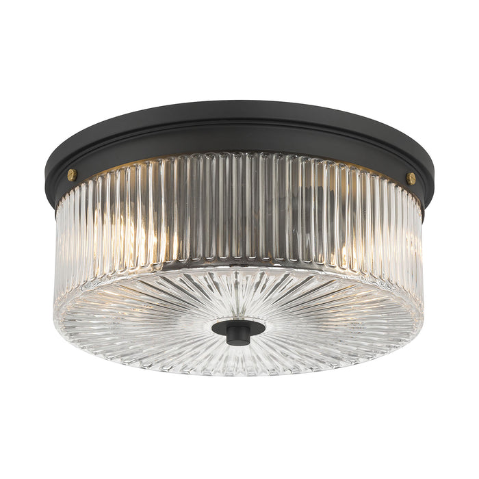5.25'' Virette Matte Black 2 Light Flush Mount