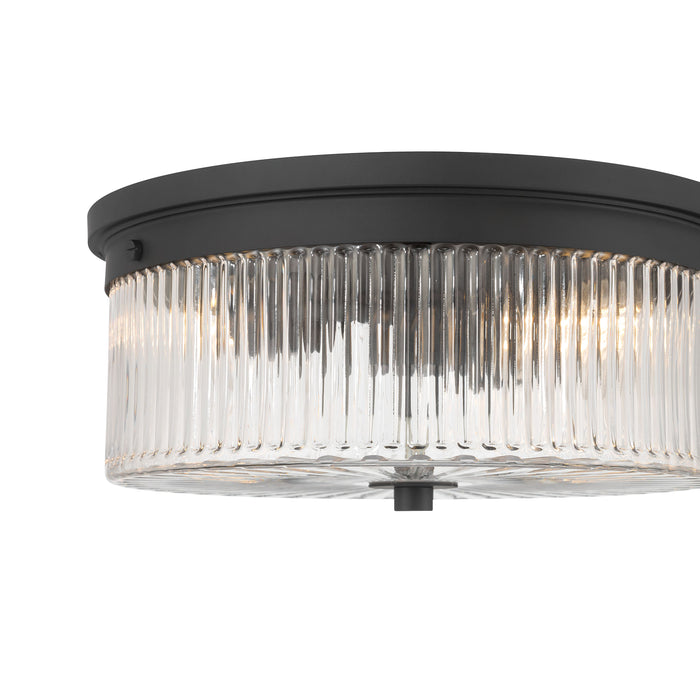 5.25'' Virette Matte Black 2 Light Flush Mount