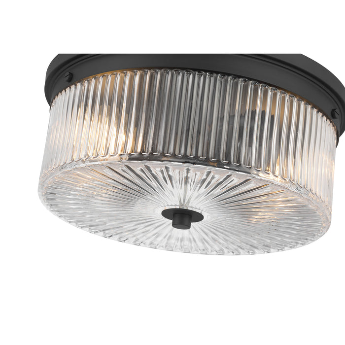 5.25'' Virette Matte Black 2 Light Flush Mount