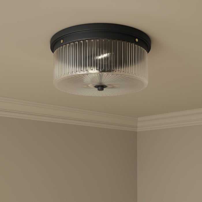 5.25'' Virette Matte Black 2 Light Flush Mount