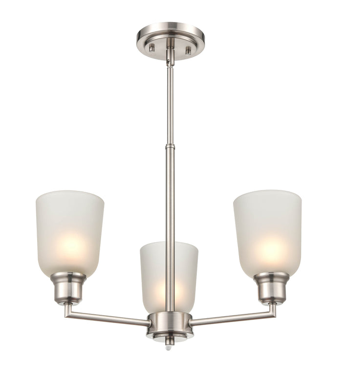 53.22'' Amberle Brushed Nickel 3 Light Chandelier