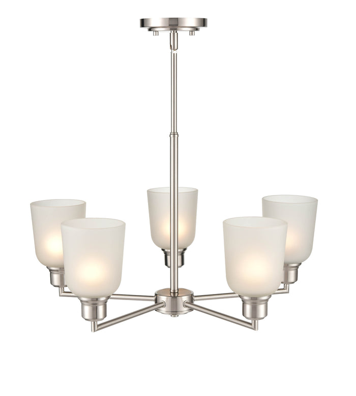 53.22'' Amberle Brushed Nickel 5 Light Chandelier