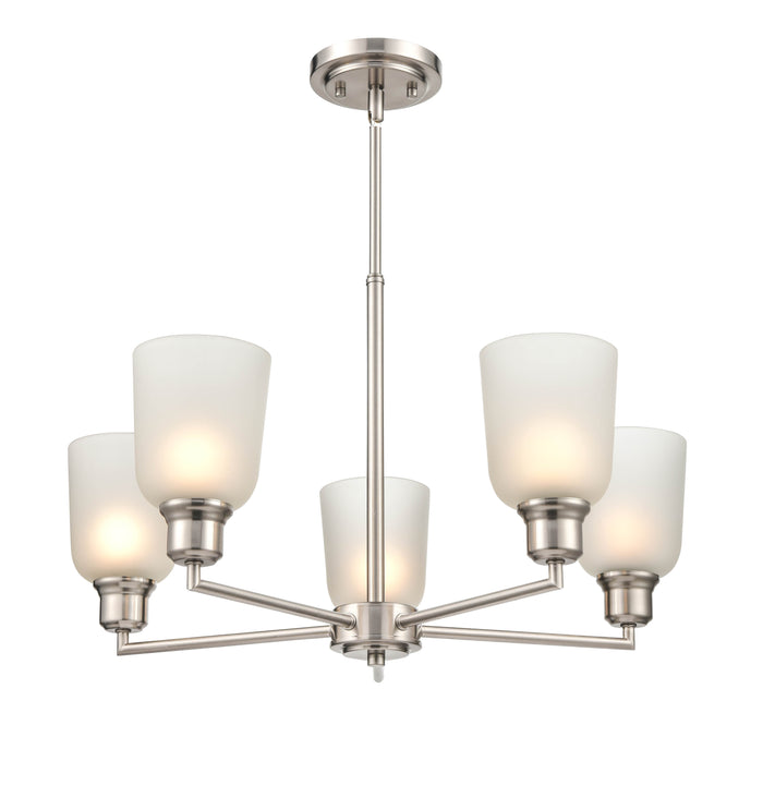 53.22'' Amberle Brushed Nickel 5 Light Chandelier