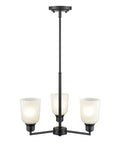 53.22'' Amberle Matte Black 3 Light Chandelier