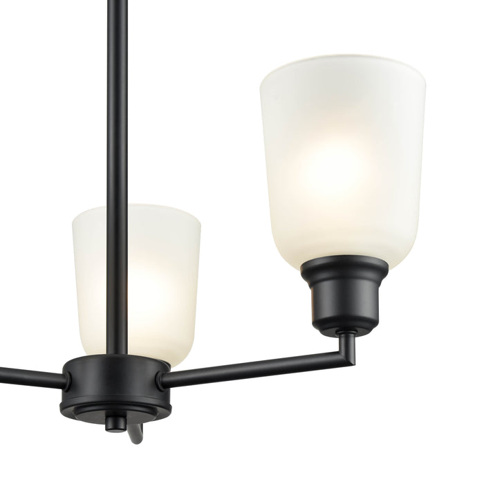 53.22'' Amberle Matte Black 3 Light Chandelier