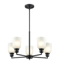 53.22'' Amberle Matte Black 5 Light Chandelier
