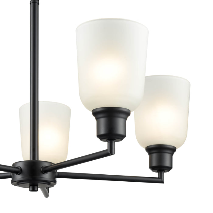 53.22'' Amberle Matte Black 5 Light Chandelier