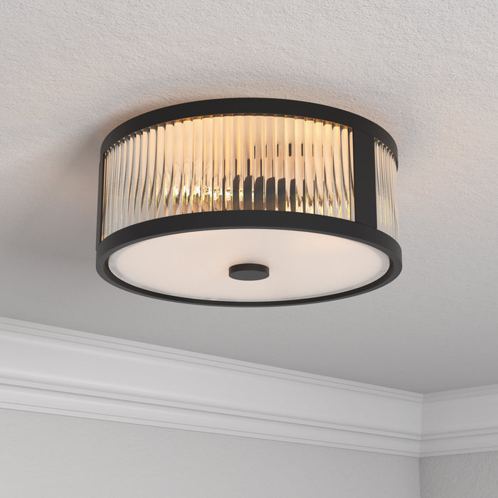 5.5'' Ardezia Matte Black 3 Light Flush Mount