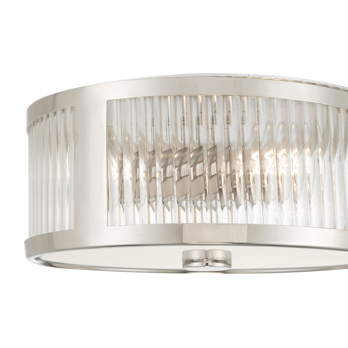 5.5'' Ardezia Polished Nickel 3 Light Flush Mount