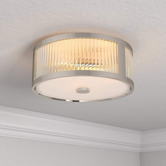 5.5'' Ardezia Polished Nickel 3 Light Flush Mount