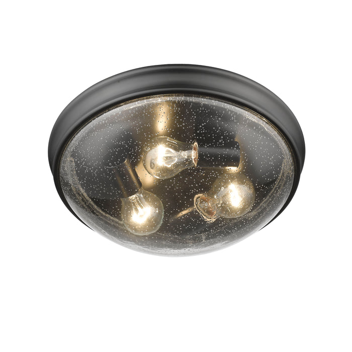5.5'' Belforge Matte Black 3 Light Flush Mount