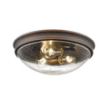 5.5'' Belforge Rubbed Bronze 3 Light Flush Mount