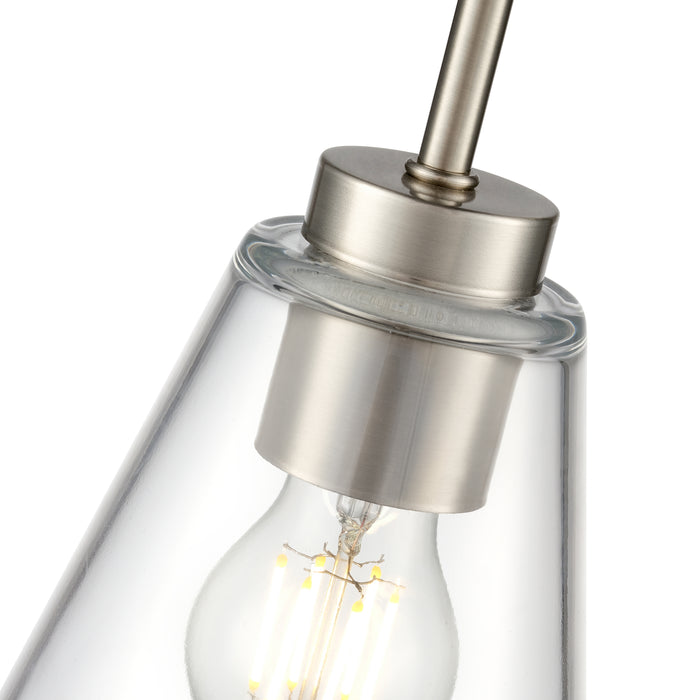 5.75-inch Strayhan Brushed Nickel 1-Light Clear Glass Pendant Light