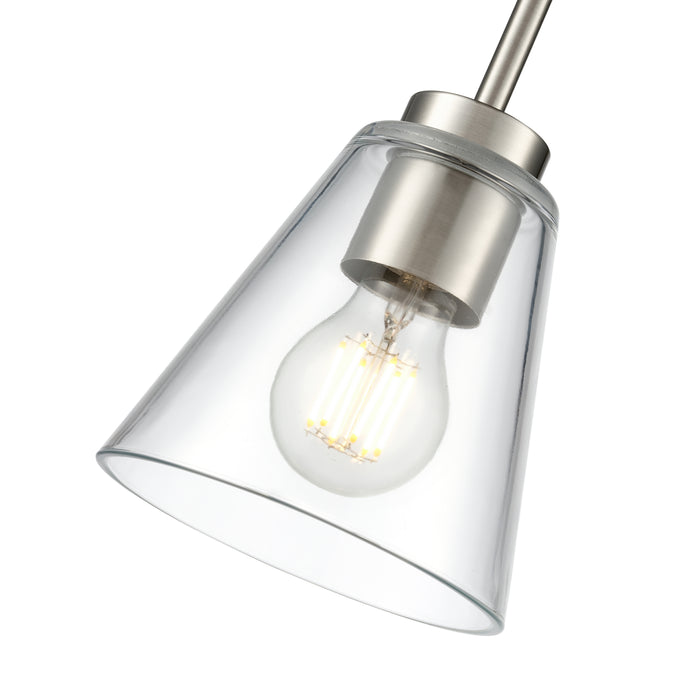 5.75-inch Strayhan Brushed Nickel 1-Light Clear Glass Pendant Light