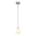 5.75-inch Strayhan Brushed Nickel 1-Light White Frosted Glass Pendant Light