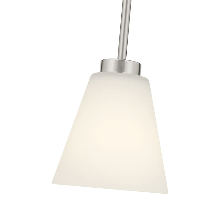 5.75-inch Strayhan Brushed Nickel 1-Light White Frosted Glass Pendant Light