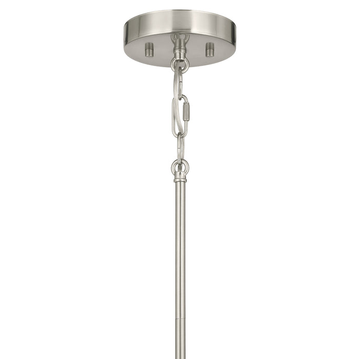 5.75-inch Strayhan Brushed Nickel 1-Light White Frosted Glass Pendant Light