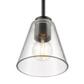 5.75-inch Strayhan Matte Black 1-Light Clear Glass Pendant Light