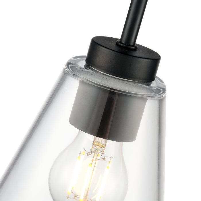 5.75-inch Strayhan Matte Black 1-Light Clear Glass Pendant Light