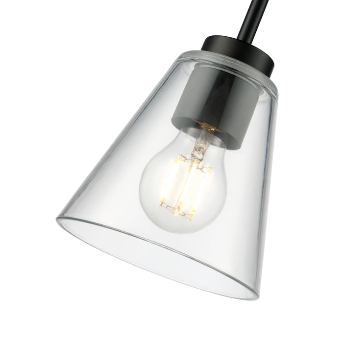 5.75-inch Strayhan Matte Black 1-Light Clear Glass Pendant Light