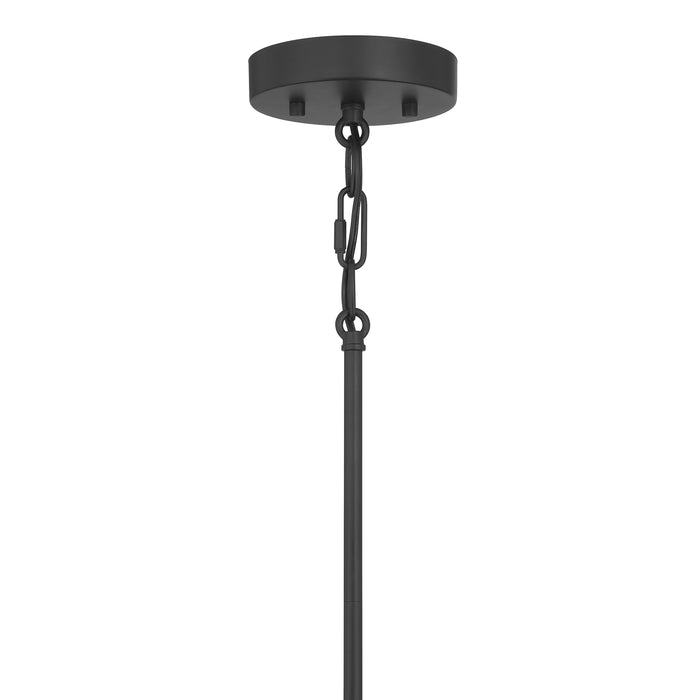 5.75-inch Strayhan Matte Black 1-Light White Frosted Glass Pendant Light