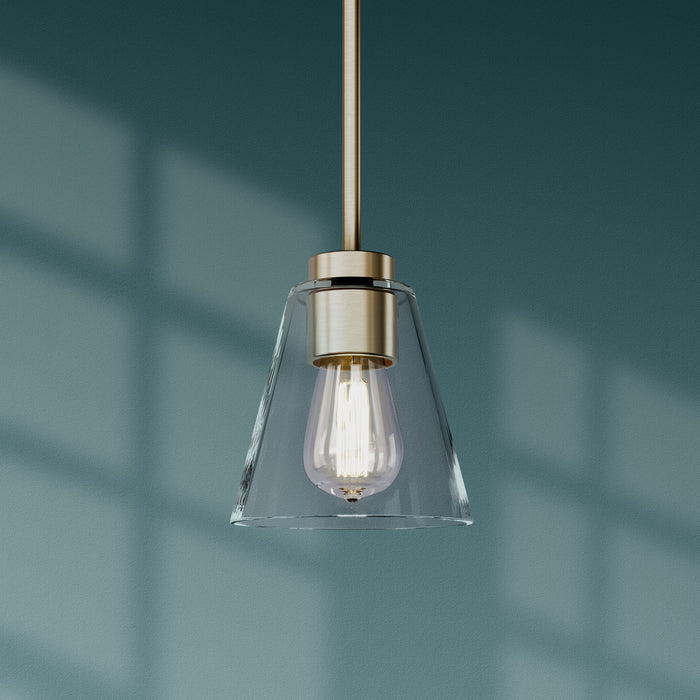 5.75-inch Strayhan Modern Gold 1-Light Clear Glass Pendant Light
