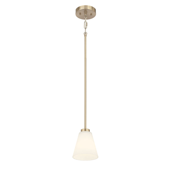 5.75-inch Strayhan Modern Gold 1-Light White Frosted Glass Pendant Light