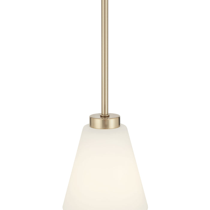 5.75-inch Strayhan Modern Gold 1-Light White Frosted Glass Pendant Light
