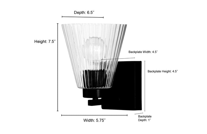 5.75'' Riville Matte Black 1 Light Wall Sconce